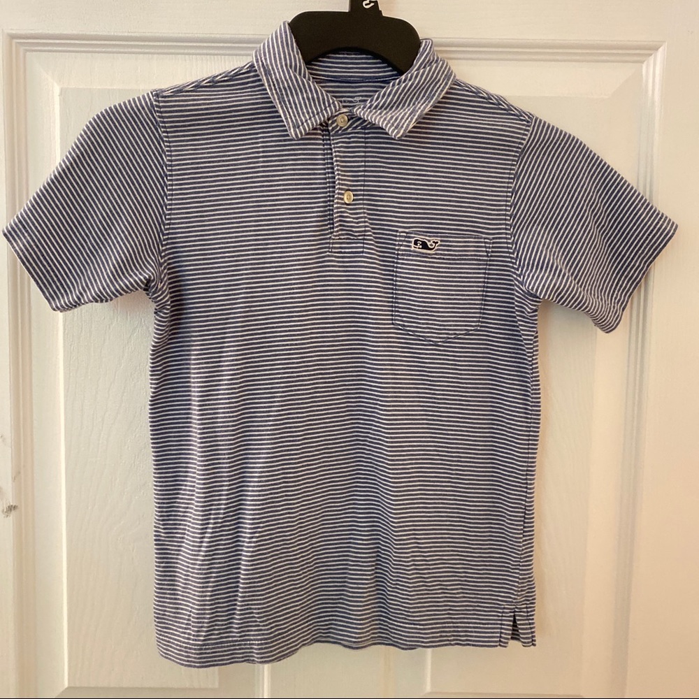 Vineyard Vines Striped Polo Shirt - Navy & White